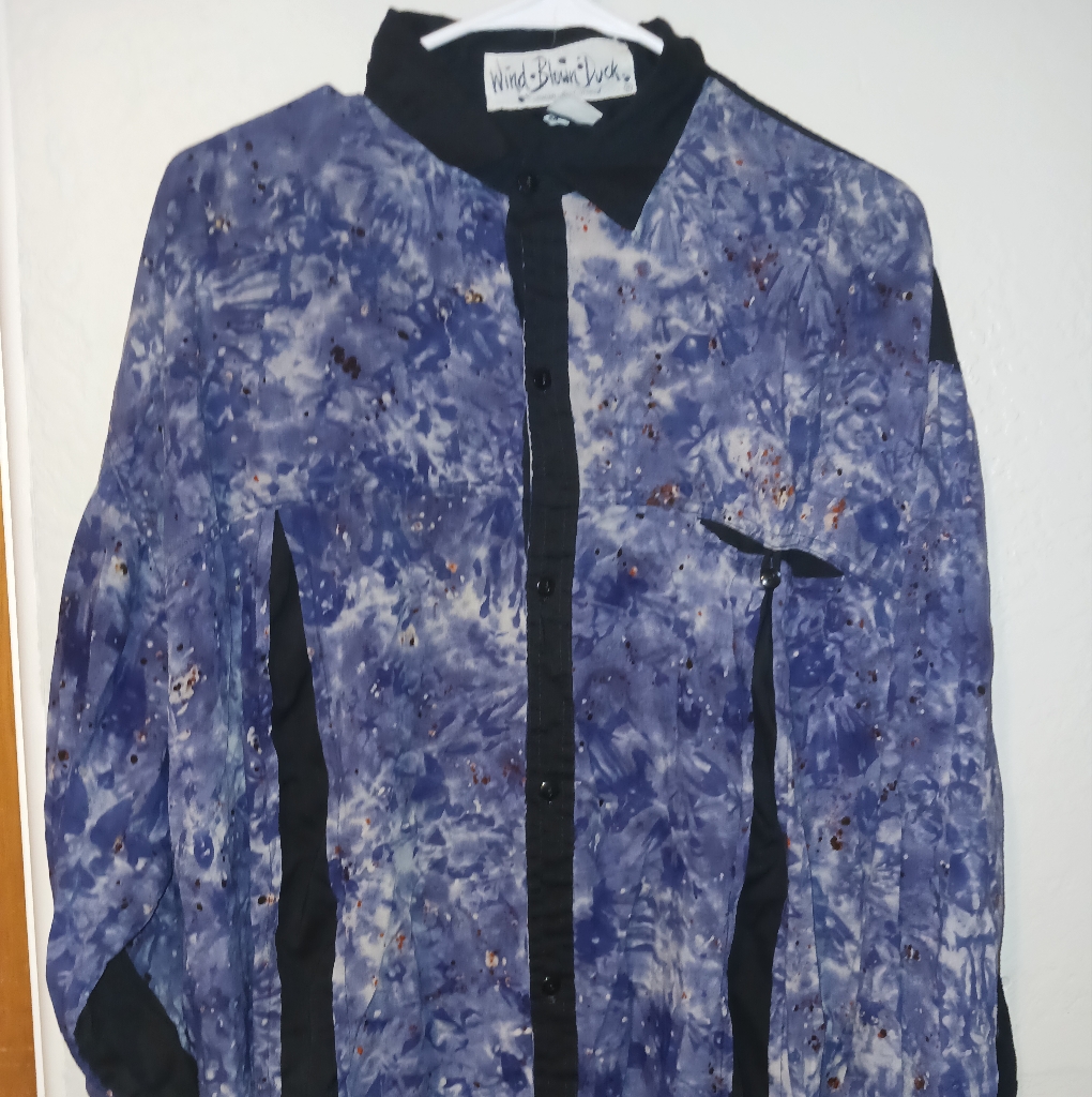 Wind Blown Duck Art To Wear Men's Ls Button Down Shirt Size M